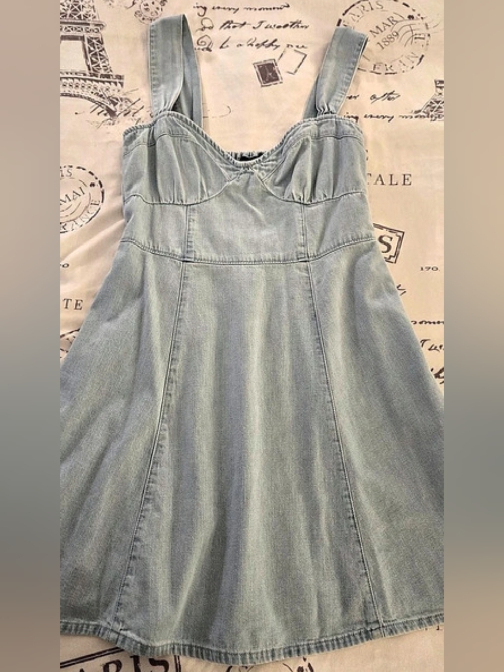Gap Sweetheart Denim Mini Dress Blue
